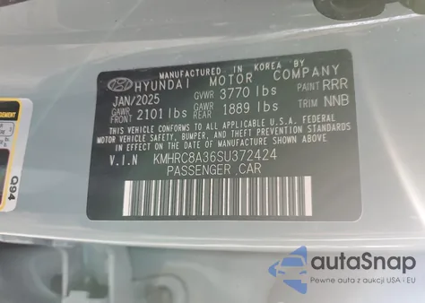 2025 Hyundai Venue Sel из США, поврежденный, VIN KMHRC8A36SU372424